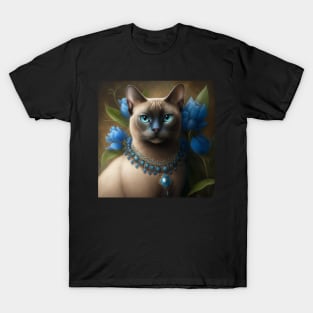 Tonkinese cat Portrait T-Shirt